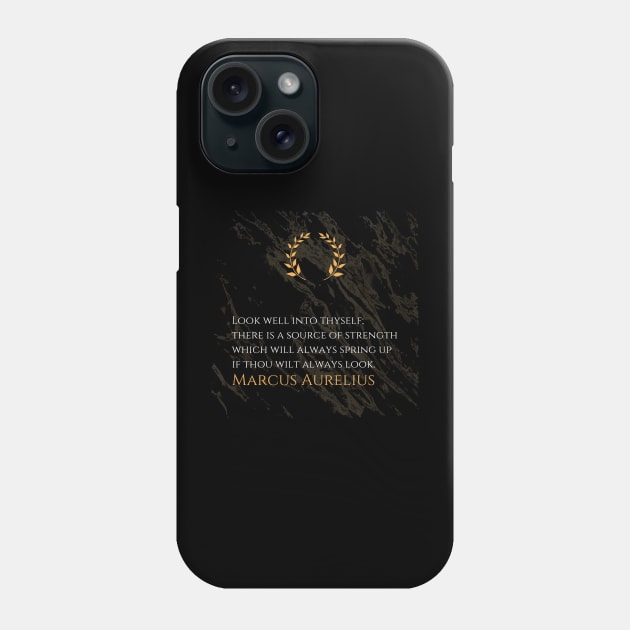 Marcus Aurelius's Insight: Unveiling Inner Strength Through Self-Reflection Phone Case by Dose of Philosophy