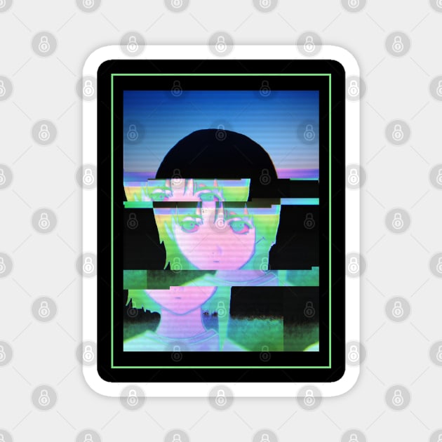 Lain Iwakura Glitched Magnet by RAdesigns