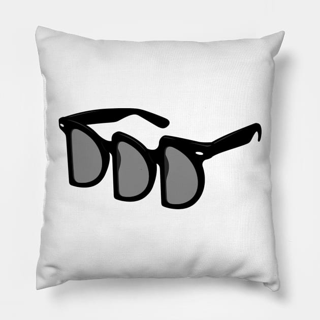 3d Glasses (Monochrome Edition) Pillow by VectorVectoria