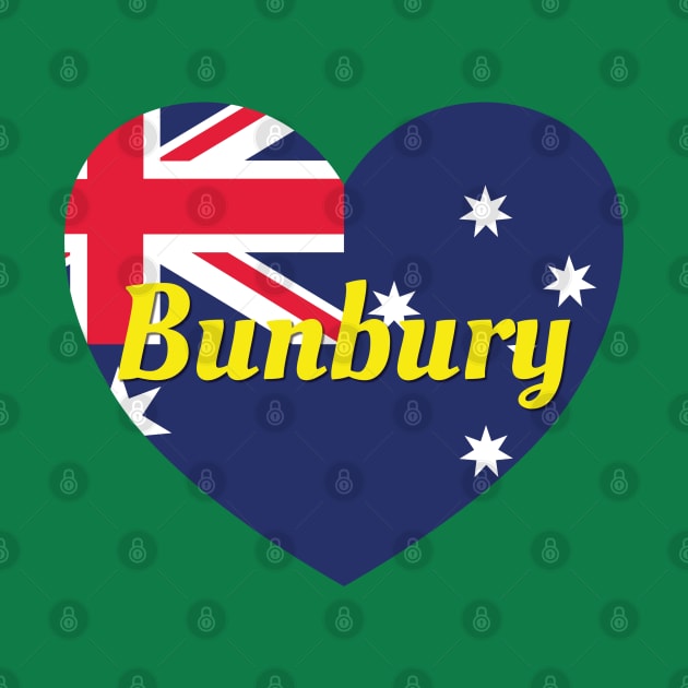Bunbury WA Australia Australian Flag Heart by DPattonPD