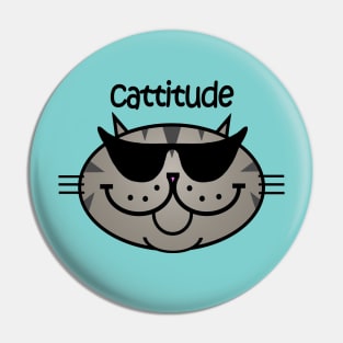 CATTITUDE 2 - Tabby Cat Pin