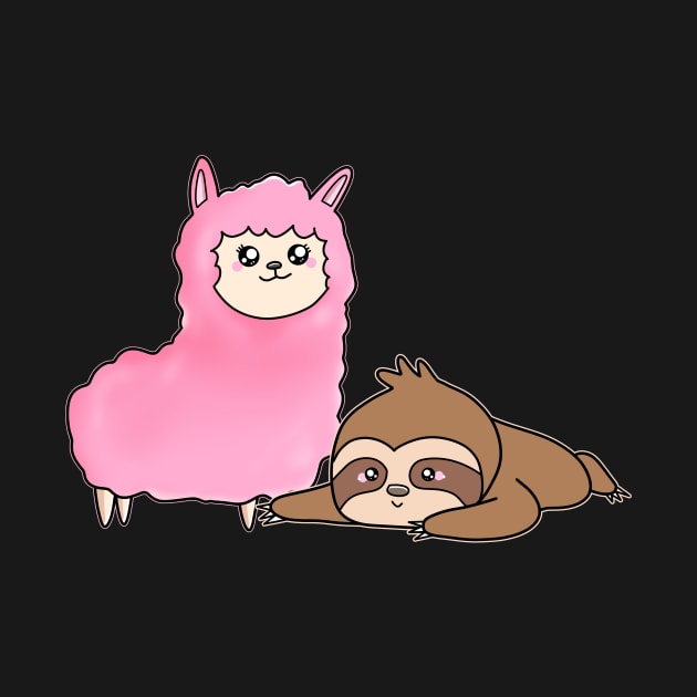 Cute Alpaca And Sloth by Imutobi