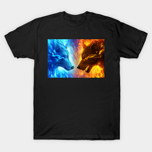 Fire and Ice - Wolf - T-Shirt