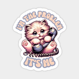 I'm the Problem Cute Vintage Cat Kitten Retro Phone Magnet