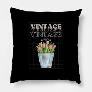 Tulip Vintage Minimalist Flora Positive Since Pillow