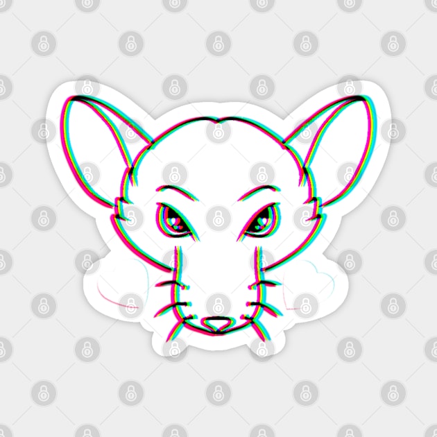 Rad Rat (Glitched Version) Magnet by Rad Rat Studios