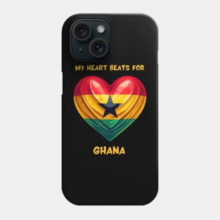 My Heart Beats For Ghana Flag Phone Case