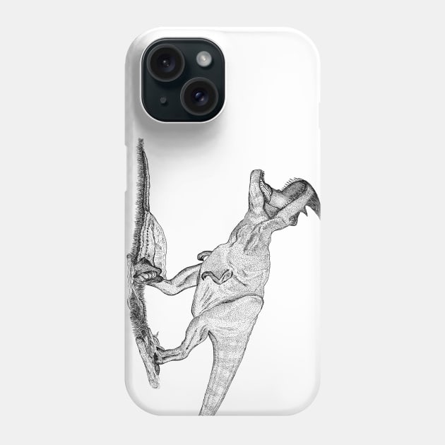 Horned Theropod Phone Case by zody