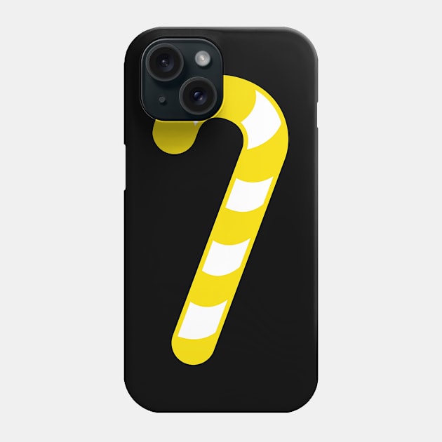 LARGE YELLOW AND WHITE CANDY CANE - CUTE CHRISTMAS DESIGN Phone Case by iskybibblle