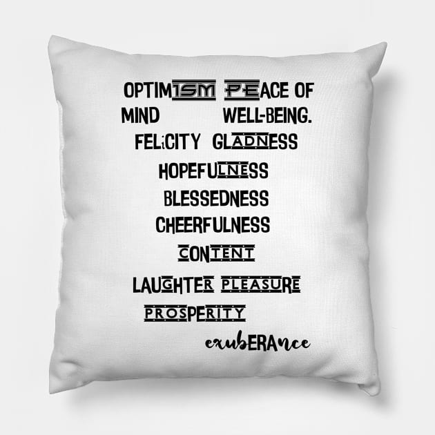 Motivational words Typographic designed apparel and home accessories Pillow by Blueberry Pie 