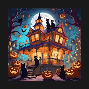 Cats Haunted House T-Shirt