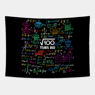 Square Root of 100 10 Year Old Math Lovers 10th Birthday Tapestry