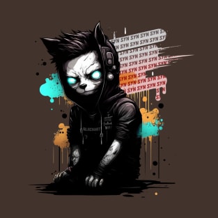 Blackhat Hacker Cat Syn Flood T-Shirt