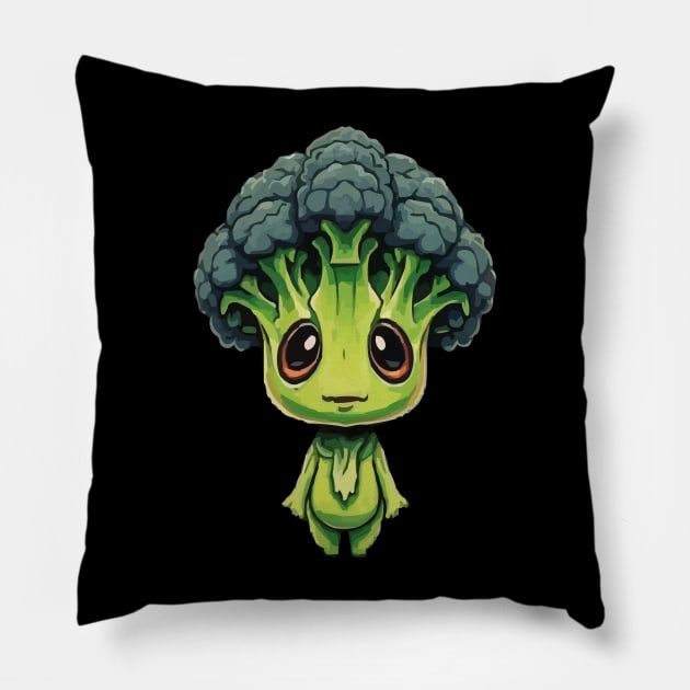 Cute Broccoli Alien Pillow by Art-Jiyuu