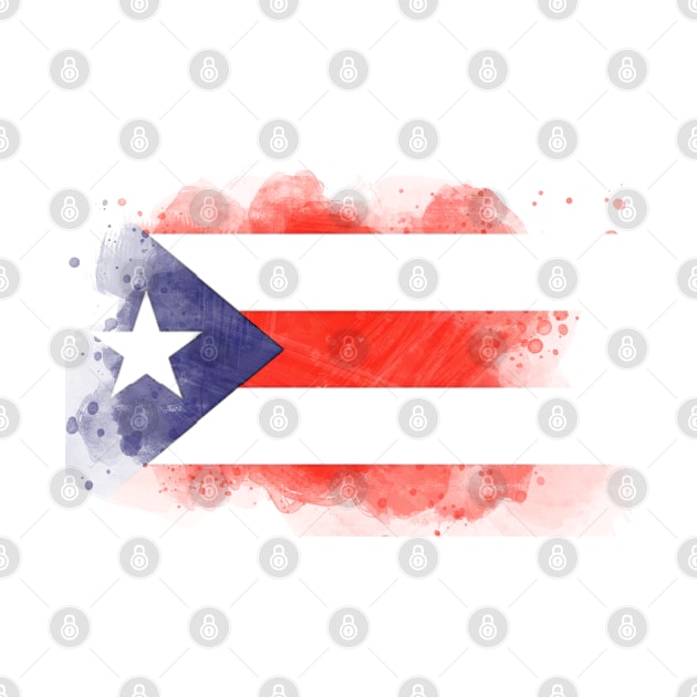 Puerto Rican watercolor flag by Mig's Design Shop