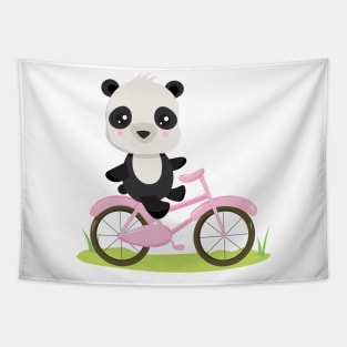 Cute Cycling Panda Tapestry