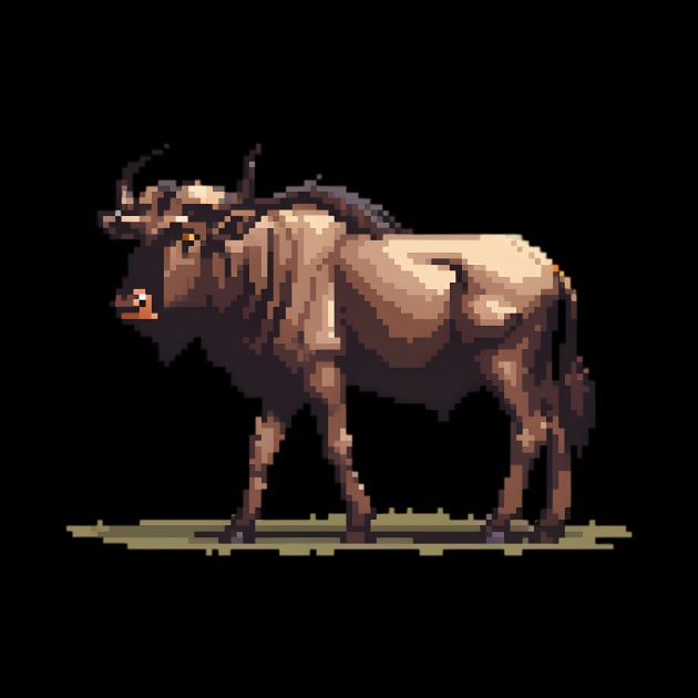 Pixelated Wildebeest Artistry by Animal Sphere