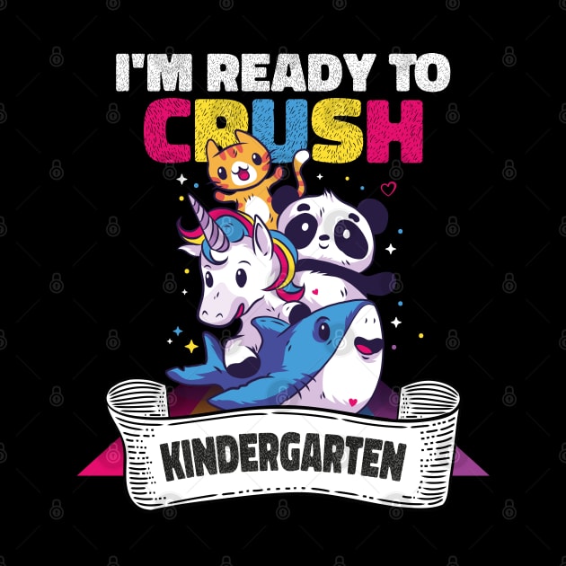 Kids I'm Ready To Crush Kindergarten Dinosaur Back To School by artdise