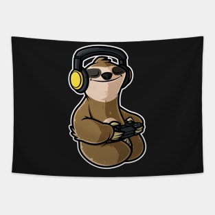 Video Games Nerd Sloth Gaming - Gamer Gift design Tapestry