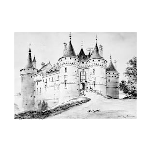 Illustration of Château de Chaumont Castle T-Shirt