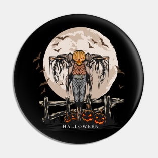 Creepy Scarecrow Halloween Pin