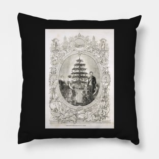 Victoria & Albert & Christmas Tree 1848 Pillow