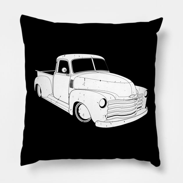 distressed chevy trucks Pillow by small alley co