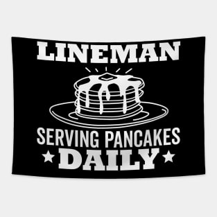 Lineman Pancake Serving Pancakes Daily Football Tapestry