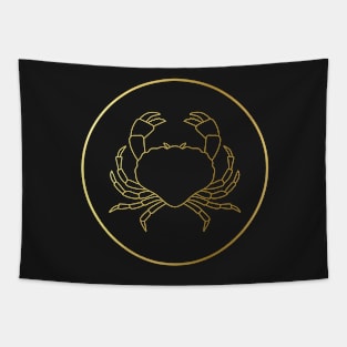 Cancer Zodiac Art Gold Tapestry