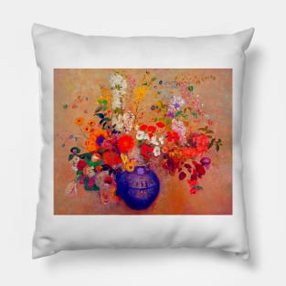 'Bouquet de fleurs' by Odilon Redon REMASTERED TECHNICOLOR Pillow