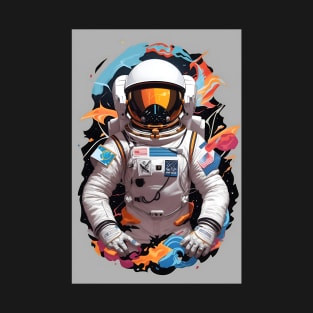 futuristic astronaut colorful vibes T-Shirt