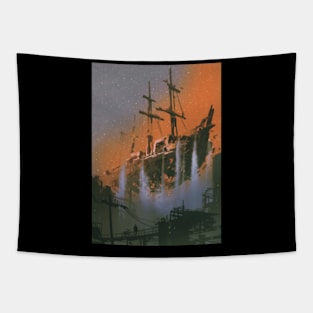 The wrecked pirate ship Tapestry