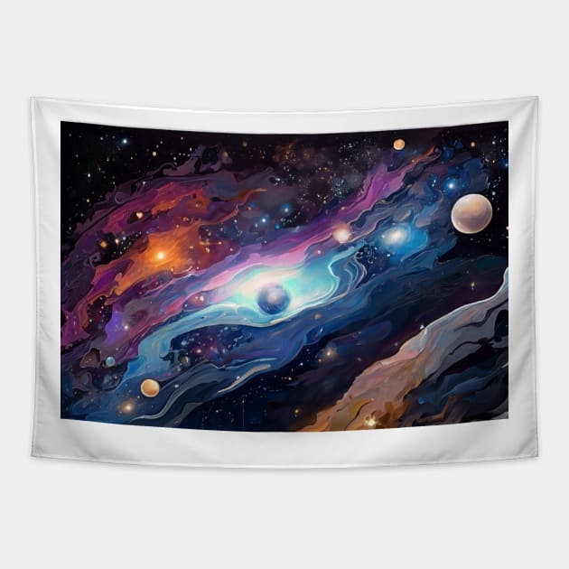 Galactic Nomad Sticker: Ethereal Oil Painting by alex1shved (336) Tapestry by WASjourney