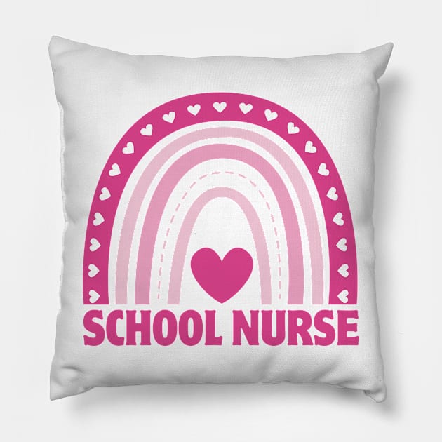 School Nurse Rainbow Leopard Appreciation Nursing For Women Pillow by Quardilakoa