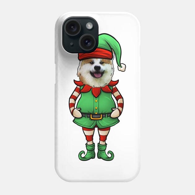 Akita Christmas Elf Phone Case by whyitsme