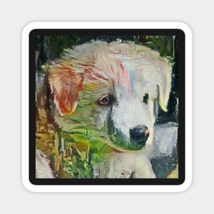 Cute puppy painting (pet, dog, pretty and hiking) Magnet