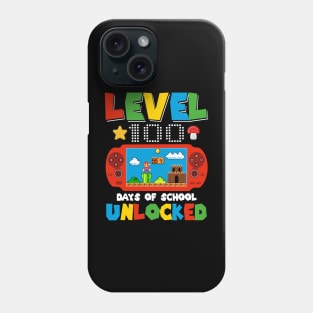 Level 100 Days Of School Unlocked Gamer Video Games Boys Phone Case