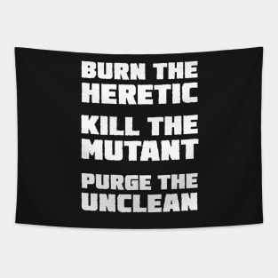 Burn the Heretic (light text) Tapestry