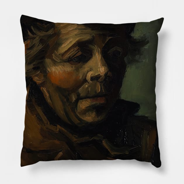 Head of a Peasant by Vincent van Gogh Pillow by Classic Art Stall