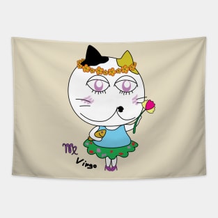 Virgo zodiac funny cat Tapestry