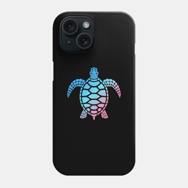 Save The Turtle Amazing Art Of Turquoise & Light Pink Color Phone Case by mangobanana