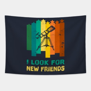 Telescope Retro Astronomy Alien search gift idea Tapestry