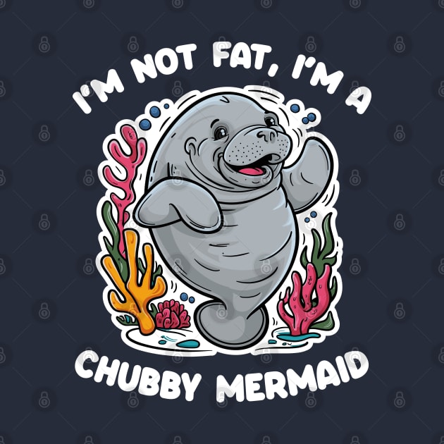 I'm not fat, I'm a chubby mermaid - manatee by Dazed Pig