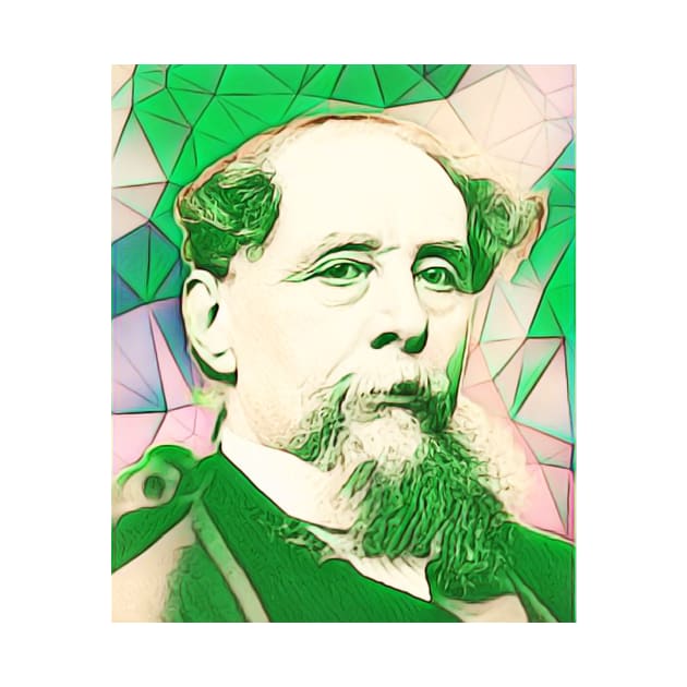 Charles Dickens Green Portrait | charlles dickens artwork 7 by JustLit