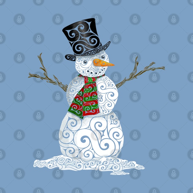 Swirly Snowman by VectorInk