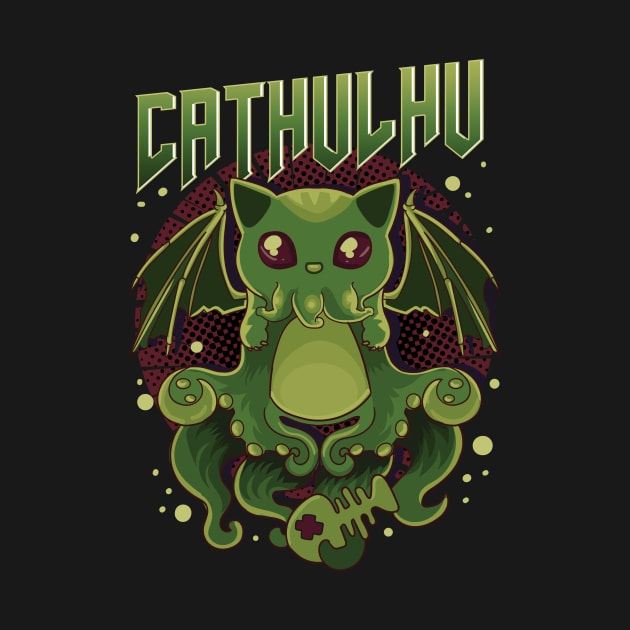 Cute & Funny Cathulhu Kawaii Cat Cthulhu by theperfectpresents