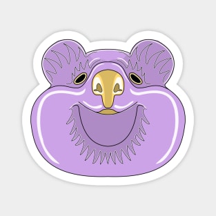 purple cute quokka face Magnet