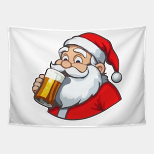 Santa Claus Drinking Beer Tapestry