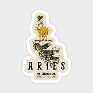 "Aries Matchbook Co: Set The World On Fire" Cool Zodiac Art Magnet