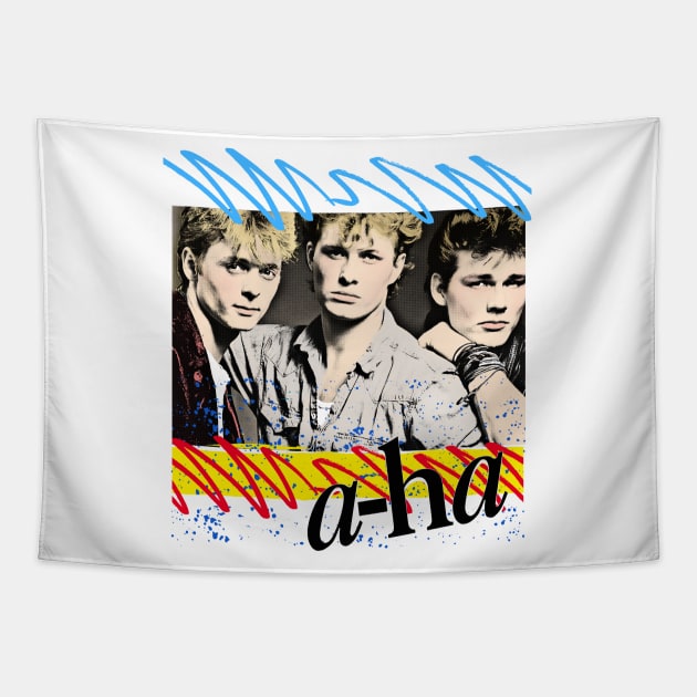 Original Vintage Styled 1980s A-Ha Design Tapestry by DankFutura